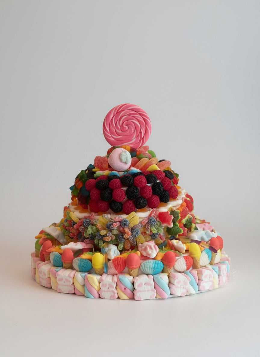 torta di caramelle tre piani senza glutine